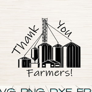 Bedankt Boeren SVG DXF instant digitale download | PNG Jpg clipart overzicht silhouet | Lasergravure | Cricut gesneden bestand | Boeren graanbak