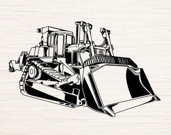 Bulldozer SVG Dxf Eps Png Pdf Jpg sofortigen digitalen Download | Konstruktion | Schwere Ausrüstung Clipart Umriss | Cricut geschnitten Datei