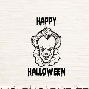 Pennywise Halloween svg, png, jpeg, pdf, archivo vectorial, descarga digital instantánea, grabado láser, archivo SVG para Cricut, Glowforge, sublimación