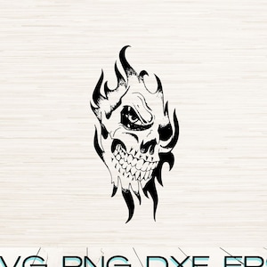 Skull art Svg Dxf Eps Png Jpg instant digital download | Clipart outline Silhouette | Laser engraving | SVG file for Cricut | Tattoo design