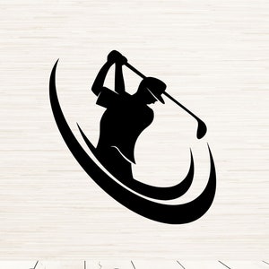 Golf Swing Art Svg Dxf Eps Png Descarga digital instantánea / Clipart Silhouette Vector File / Laser Engraving / Glowforge / SVG para Cricut