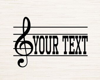 Gesplitste monogram muziekbalk silhouet Svg Png Instant Digitale Download, naamtekst Vector, Home Bar-graphics, aangepaste belettering clipartbestanden