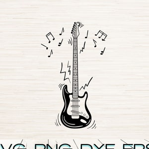Gitaar Art Svg Dxf Png Eps Pdf Jpg instant digitale download | Overzicht silhouet clipart lasergravure | Sublimatie | Cricut | Glowforge