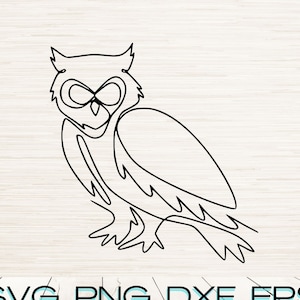 Minimalist Owl line Art Svg Dxf Png Eps Pdf Jpg instant digital download | Laser engraving | Sublimation | Continuous line art drawing