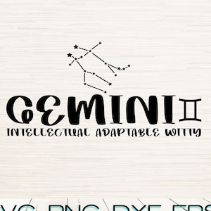 Gemini Zodiac Svg clipart download digital instantâneo | Silhueta de contorno Eps Dxf Png | Gravação a laser | Cricut | Horóscopo | Astrologia Svg