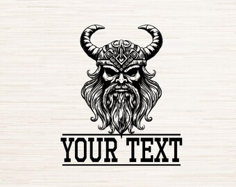 Split Monogram Viking Mascot Silhouette Svg Png Instant Digital Download, Name Text Vector, Home Bar Graphics, Custom Lettering Clipart File