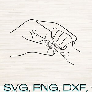 ミニマリストの母親と赤ちゃんの手のアート SVG Dxf PNG Jpg Eps インスタントデジタルダウンロード、レーザー彫刻、Glowforge、連続線アート描画