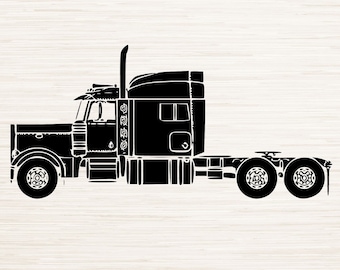 Semi truck Svg Dxf Eps Jpg Png Pdf instant digitale download | Silhouet Clipart contour | Lasergraveren gesneden vijl | Cricut | Glowforge