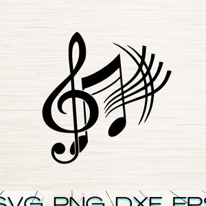 Musikalische Aufkleber Kunst SVG Dxf Png Eps Sofortiger digitaler Download | Umriss Silhouette Clipart Lasergravur | Sublimation | Cricut | Glühschmiede