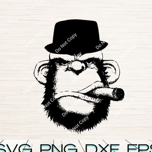 Gangster Gorilla Svg Dxf Eps Png Jpg Pdf instant digital download | Clipart outline silhouette Vector | Laser engraving |SVG for Cricut