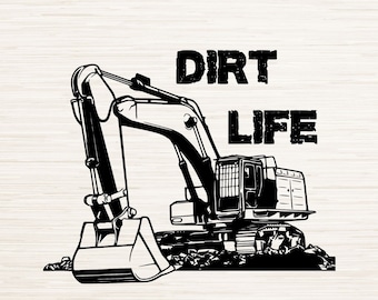 Excavator Svg | Excavator Clipart | Excavator Cricut | Excavator Cut file | Construction Svg | Heavy Equipment Svg | Dirt Life | Glowforge