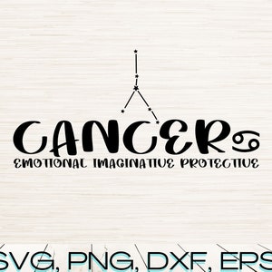 Câncer Zodíaco Svg clipart download digital instantâneo | Silhueta de contorno Eps Dxf Png | Gravação a laser | Cricut | Horóscopo | Astrologia Svg