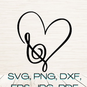 ミュージカル デカール アート SVG Dxf PNG EPS インスタント デジタル ダウンロード | アウトライン シルエット クリップアート レーザー彫刻 | 昇華 | Cricut | Glowforge