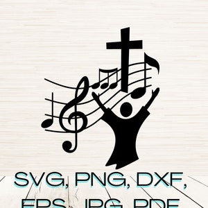Musikalische Aufkleber Kunst SVG Dxf Png Eps Sofortiger digitaler Download | Umriss Silhouette Clipart Lasergravur | Sublimation | Cricut | Glühschmiede