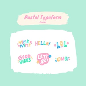Pastel Type Emotes | Twitch | Discord | Streaming | YouTube | Cute Emoji Emote Pack | PNG download files | Emotes for streamers and Gamers