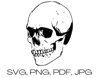 Schedelsticker omtrek | svg png jpg pdf vector instant digitale download | svg-bestand voor cricut download