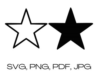 Star outline | Star Digital Download | Star svg png jpg pdf vector instant digital download