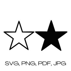 星のアウトライン | 星のデジタルダウンロード | 星の svg png jpg pdf ベクター インスタントデジタルダウンロード