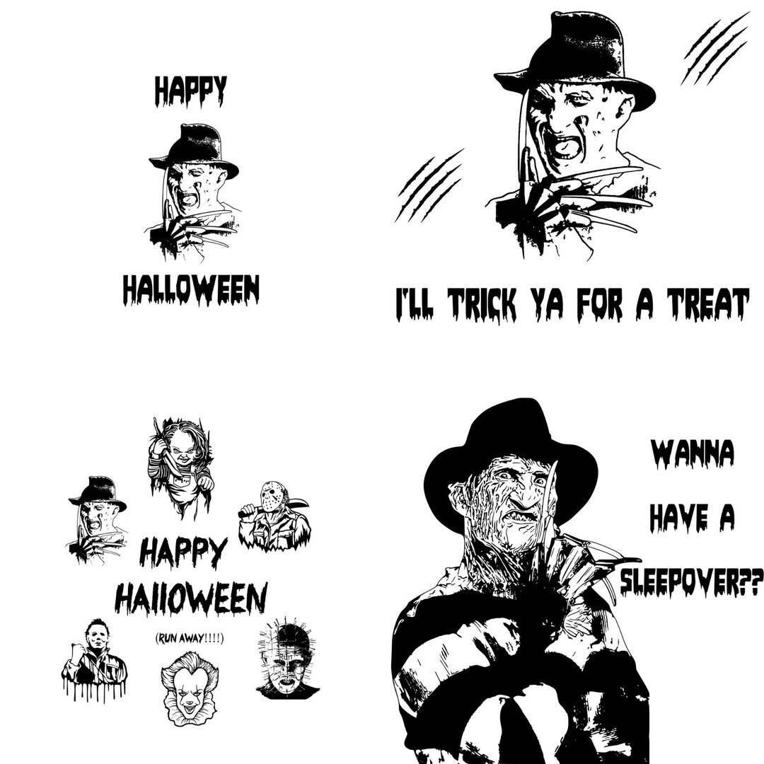 Freddy Krueger Halloween SVG Bundle, PNG, Halloween Decor, Laser