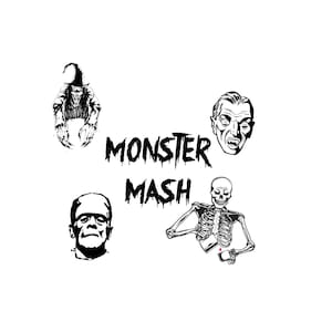 Monster Mash Halloween svg, sofortiger Download, digitaler Download, SVG, PNG, JPEG, Vektor, Pdf, Classic Monster Clipart, Frankenstein Clipart