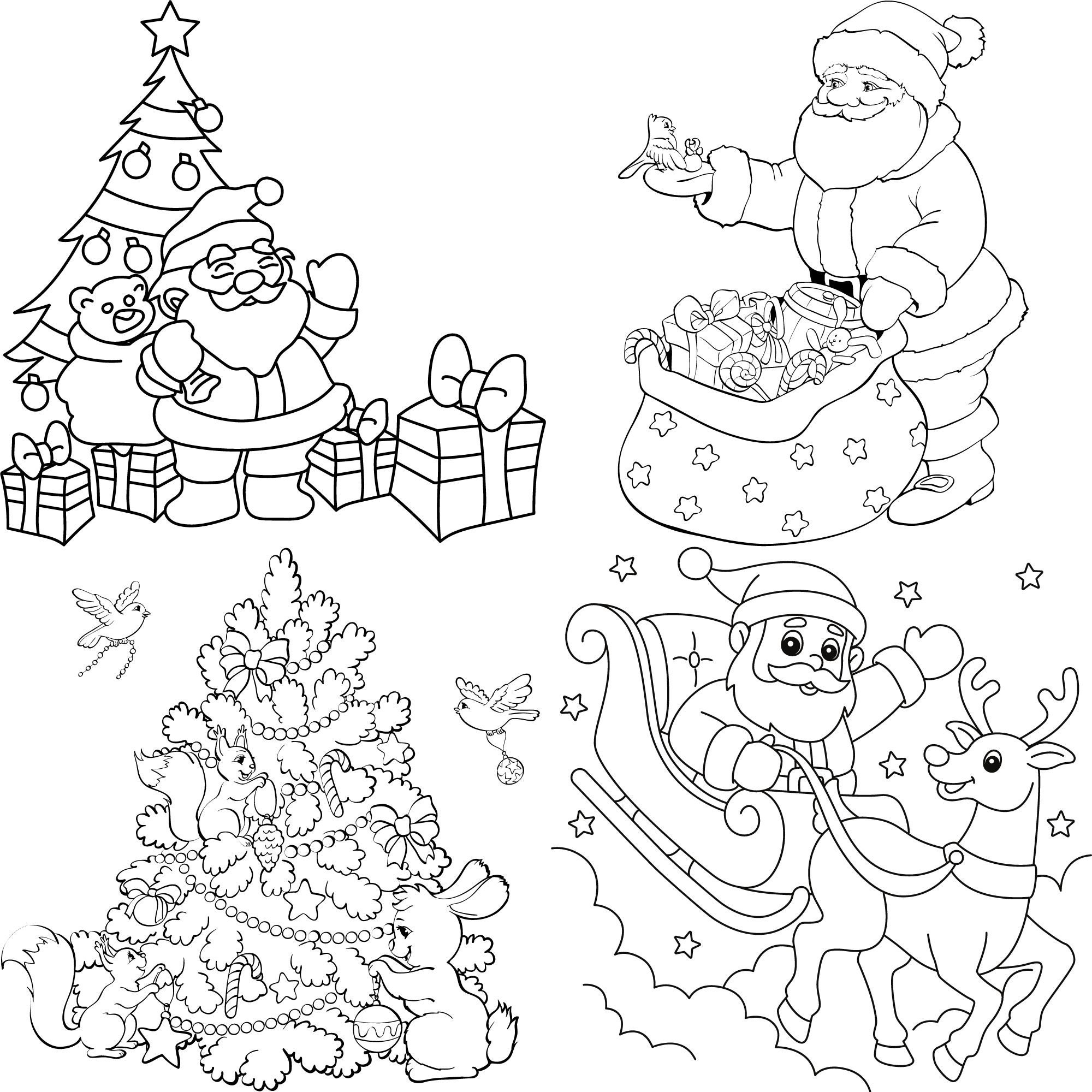 20 Page Christmas Printable Coloring Pages | Pdf Printable Instant ...