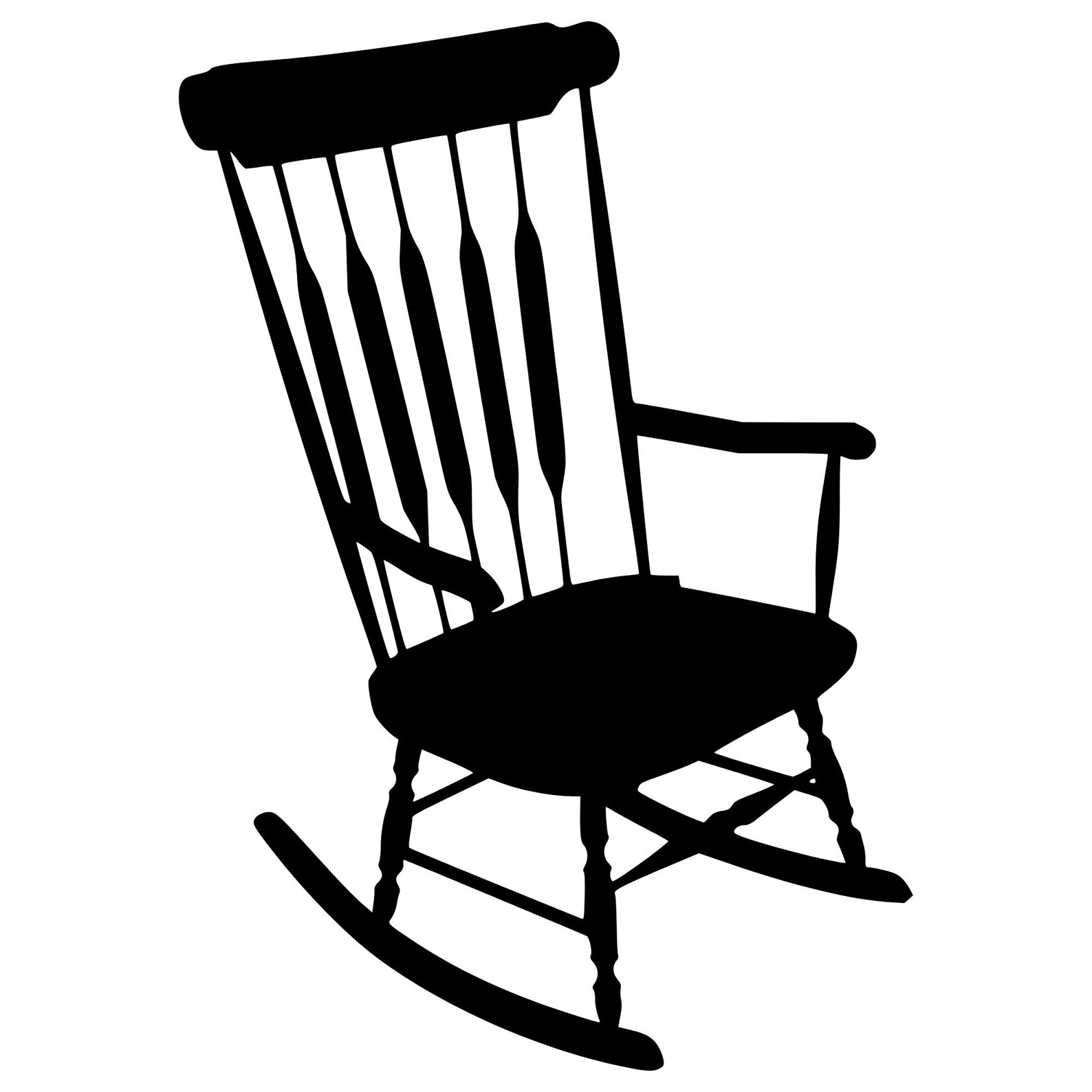 Rocking R Graphic Rocking Chair Clipart Svg Dxf Png Instant Digital Download | Outline ...