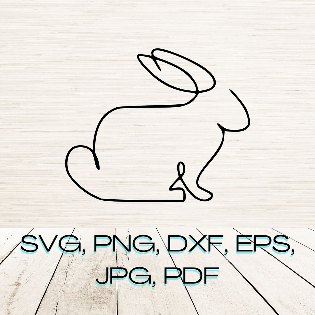 Line Art Rabbit Svg Dxf Eps Jpg Png Pdf Instant Digital Download ...