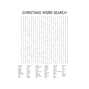 Christmas word search printable download | PDF instant digital download | Christmas party game | Kid&#39;s activity | Classroom activity
