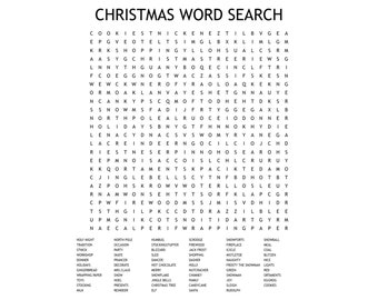 Christmas word cheap search printable