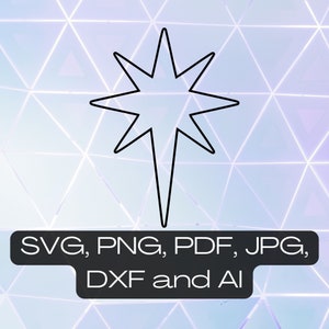 ベツレヘムの星 SVG Dxf インスタントデジタルダウンロード | ダビデの星の手作りクリスマスデコレーション | レーザー彫刻カットファイル | Cricut svg ファイル