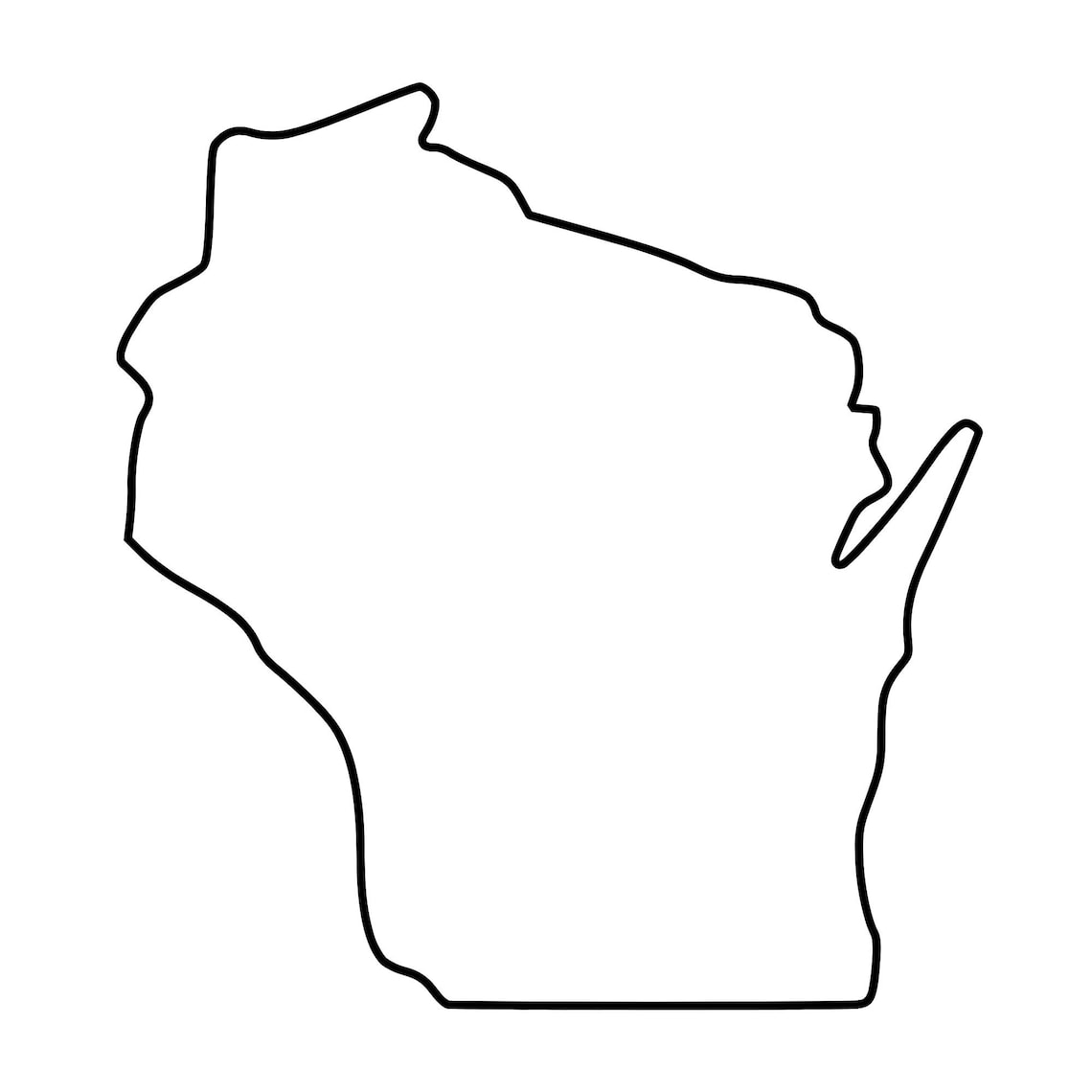 Wisconsin State Easy Draw Wisconsin State Outlines Svg Dxf Instant Digital Download | Png JPG ...