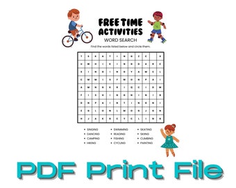 Kid's word search PDF instant digital download | Printable download | Classroom activity | Childrens party activity | Birthday activity
