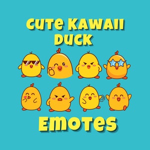 Kawaii Duck Emotes | Twitch | Discord | Streaming | YouTube | Cute Emoji Pack | Cartoon PNG Download File | Emotes for Streamer and Gamer