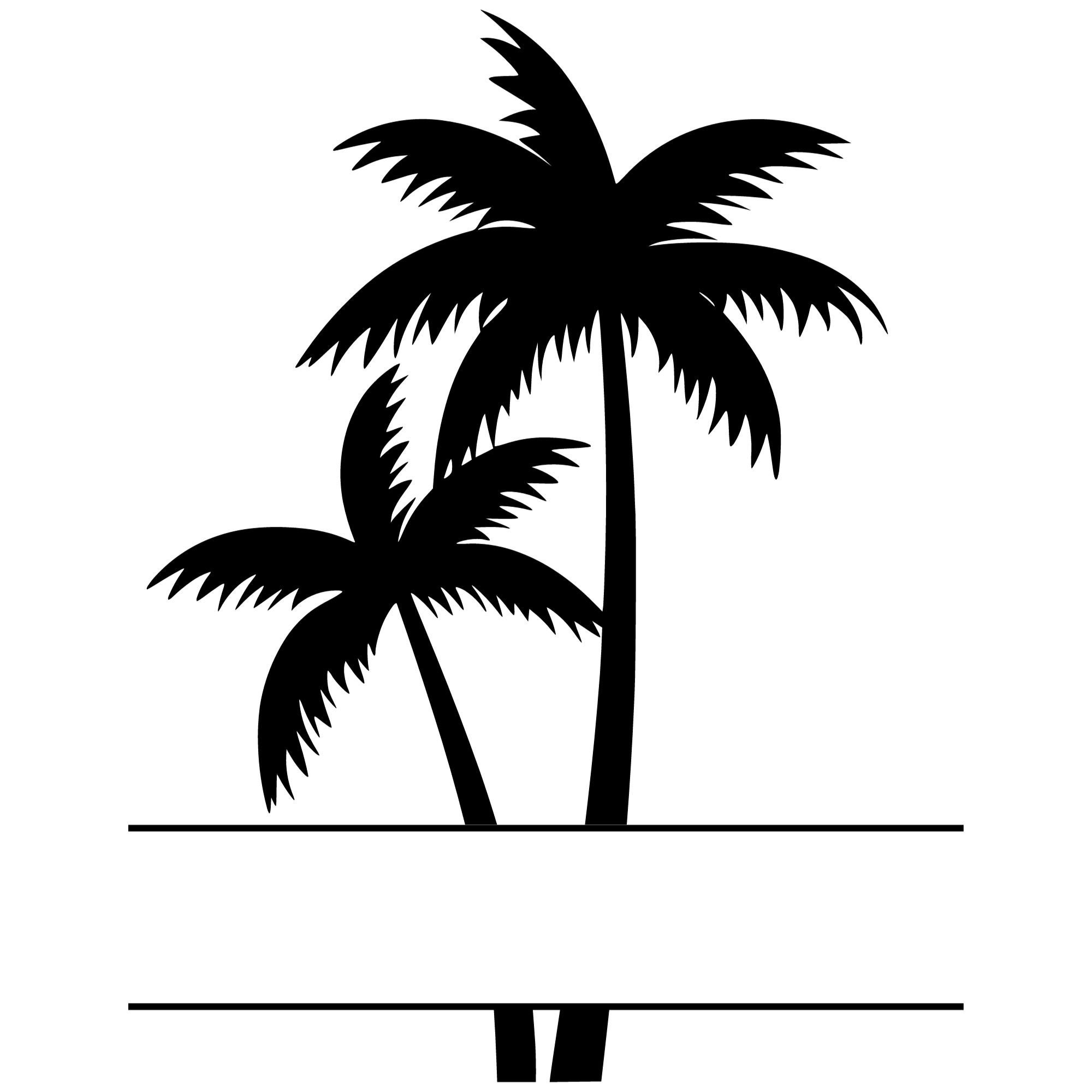 Split Monogram Palm Tree Art Svg Dxf Png Eps Instant Digital Download ...