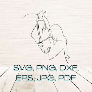 Line Art Frau und Pferd SVG Dxf Eps Jpg Png Sofortiger digitaler Download | Minimalistische Umrisse | Lasergravur | Cricut | Glühschmiede