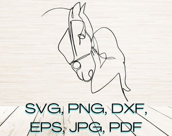 Line Art vrouw en paard Svg Dxf Eps Jpg Png Instant digitale download | Minimalistische clipart overzicht | Lasergravure | Cricut | Glowforge