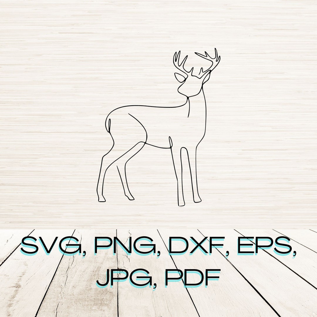 Line Art Big Deer Buck Svg Dxf Eps Jpg Png Instant Digital Download ...