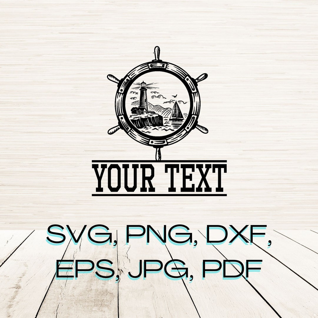 Split Monogram Ships Wheel Art Svg Dxf Png Eps Instant Digital Download ...