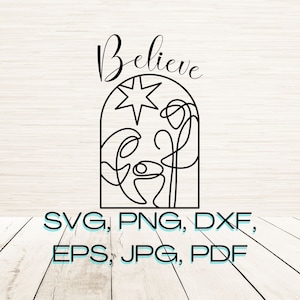 Julkonst Julkrubba Svg Png Omedelbar Digital Nedladdning | Minimalistisk Clipart Vektor | Lasergravyr | Cricut-fil | Glowforge