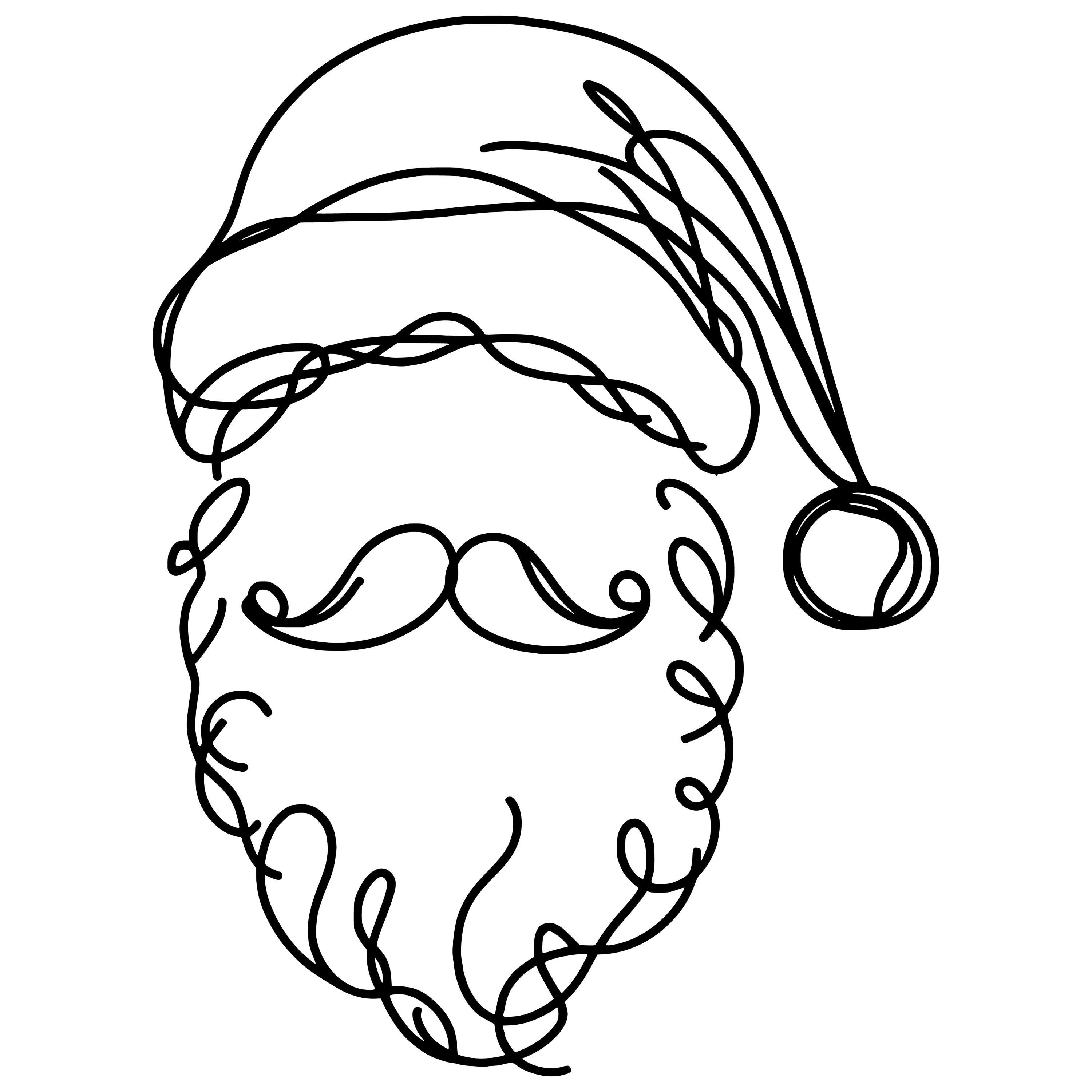 Christmas Line Art Santa Clause Svg Png Instant Digital Download ...
