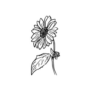 Sunflower With Stem Outline Sunflower With Stem Digital Download sunflower-with-stem-outline-sunflower-with-stem-digital-download
