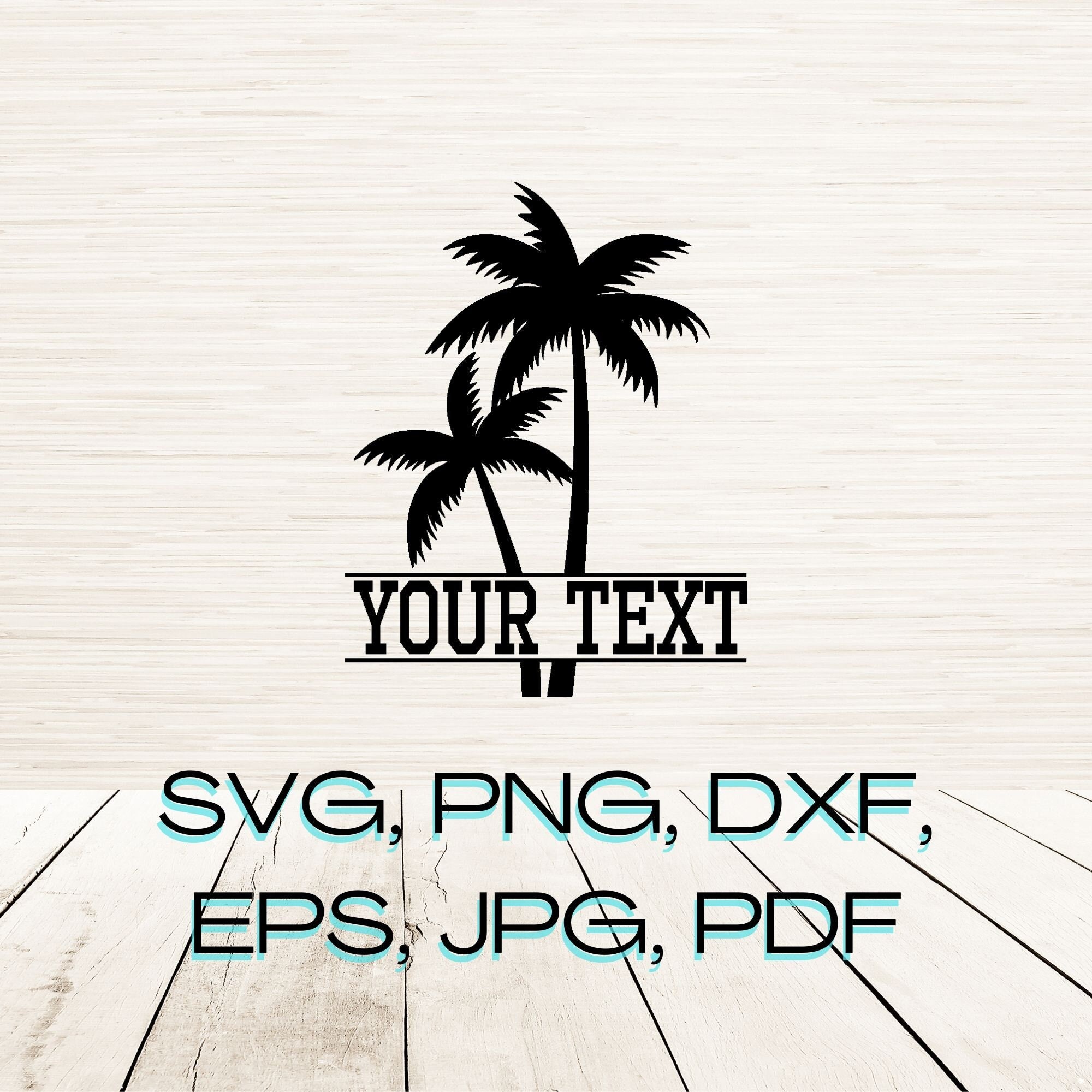 Split Monogram Palm Tree Art Svg Dxf Png Eps Instant Digital Download ...