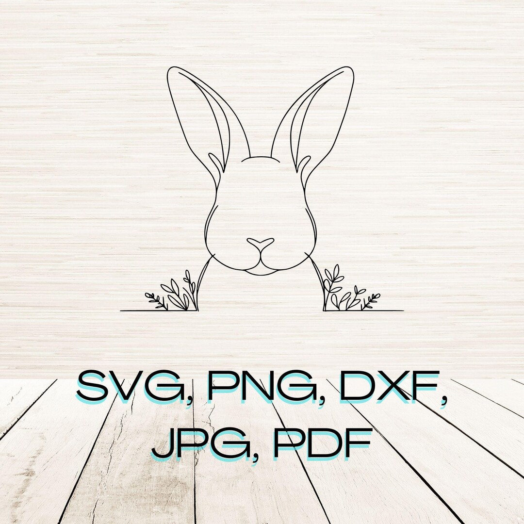 Minimalist Bunny Rabbit Line Art Svg Png Instant Digital Download ...