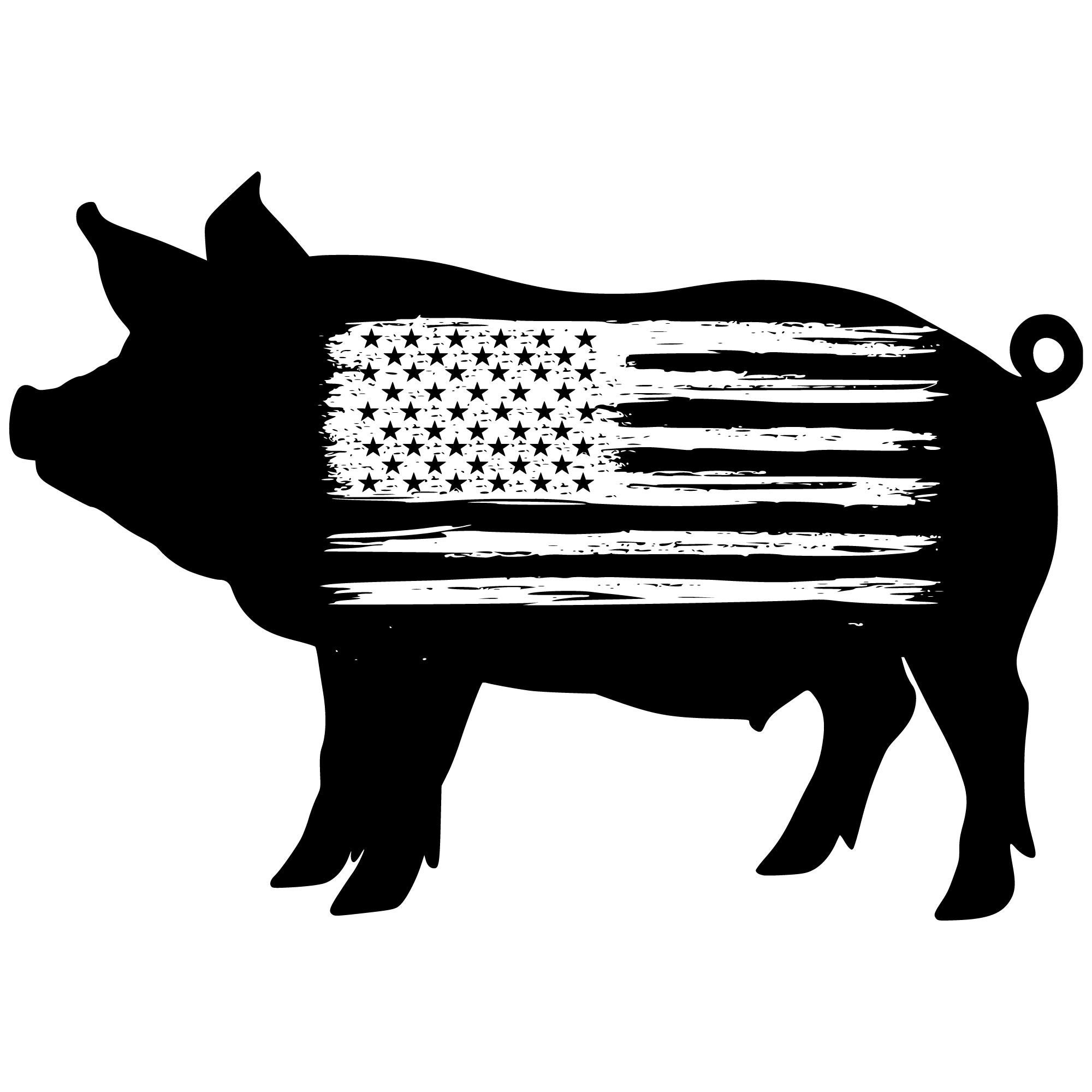 Pig and Flag Svg Dxf Eps Png Instant Digital Download | Clipart Decal ...