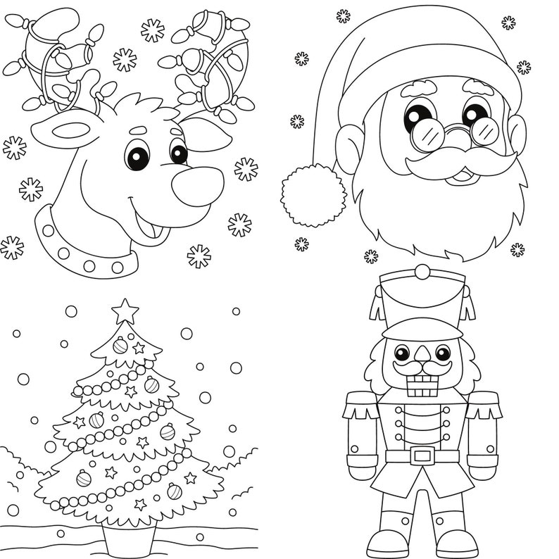 20 Page Christmas Printable Coloring Pages | Pdf Printable Instant ...