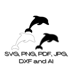 Delfin Svg Dxf instant digital download | Png pdf jpg Ai Datei Silhouette Clipart | Strandszene | ozean tier | Laser und Cricut