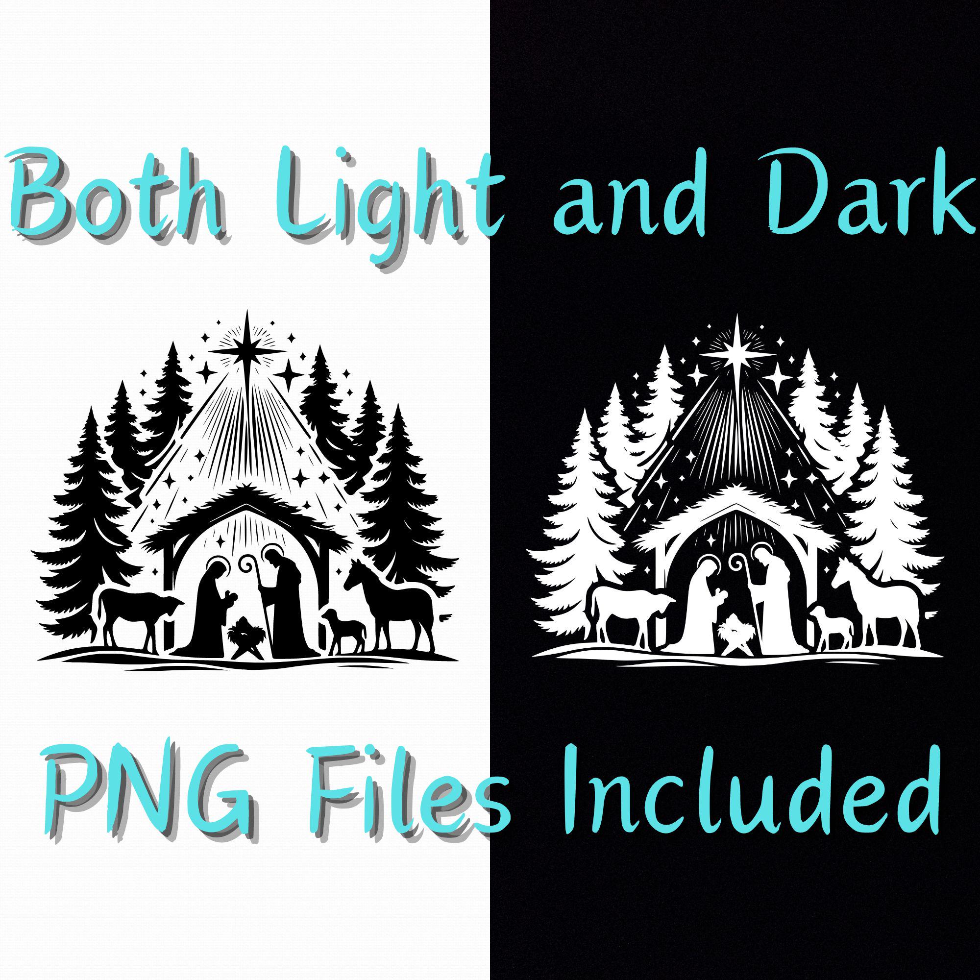 Nativity Scene Svg PNG Dxf Outline Instant Digital Download | Nativity ...