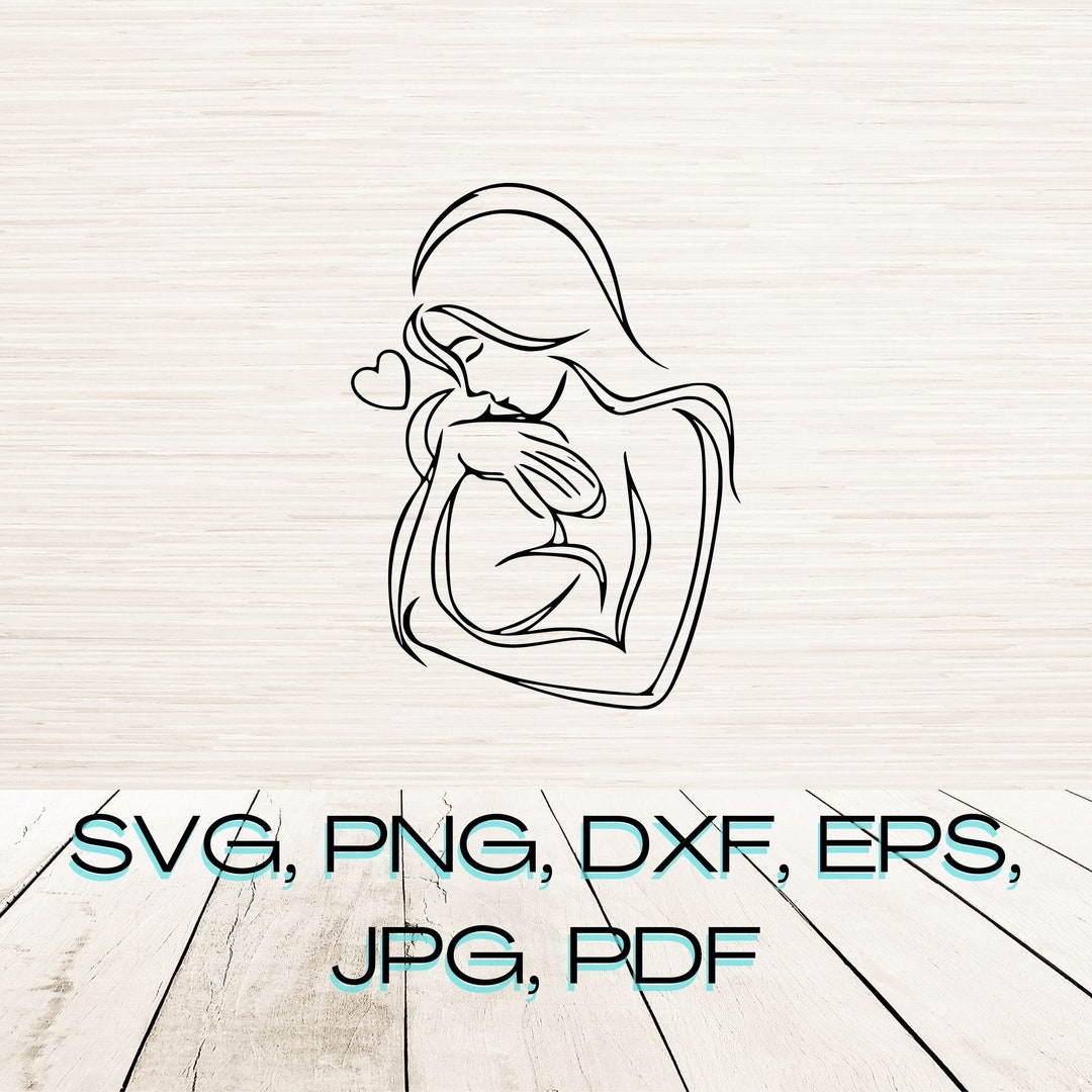 Mom and Baby Svg Dxf Eps Jpg Png Pdf Instant Digital Download ...