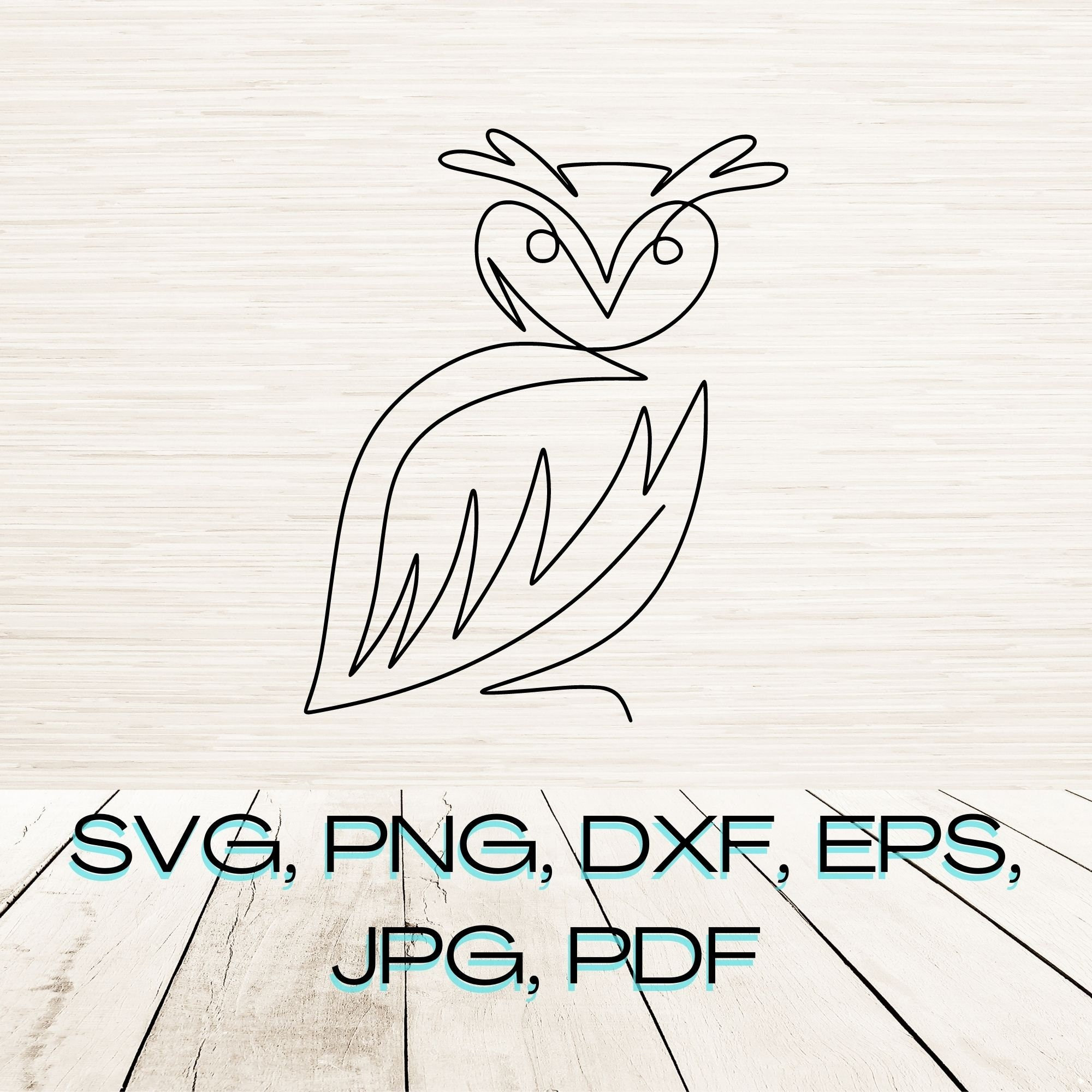 Minimalist Owl line Art Svg Dxf Png Eps Pdf Jpg instant digital download | Laser engraving | Sublima