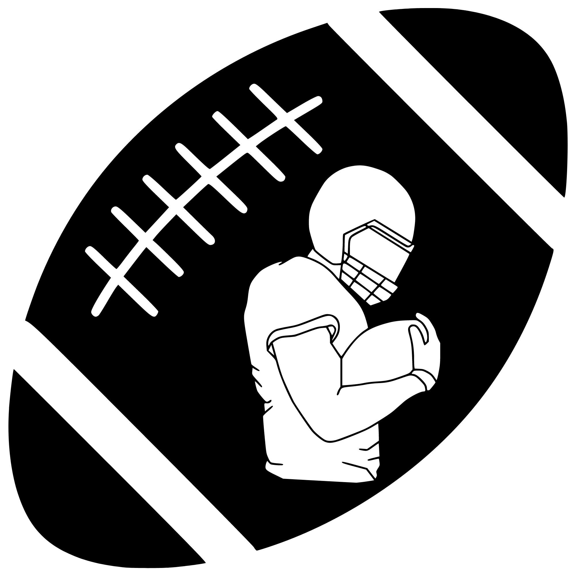 Football Player Art Svg Dxf Png Eps Instant Digital Download Etsy